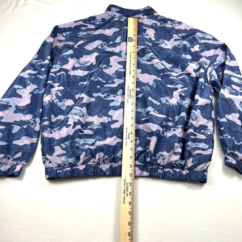 Reebok Womens Camouflage Windbreaker Jacket 1/4 Zip Pouch Pocket Elastic Hem - Picture 11 of 13